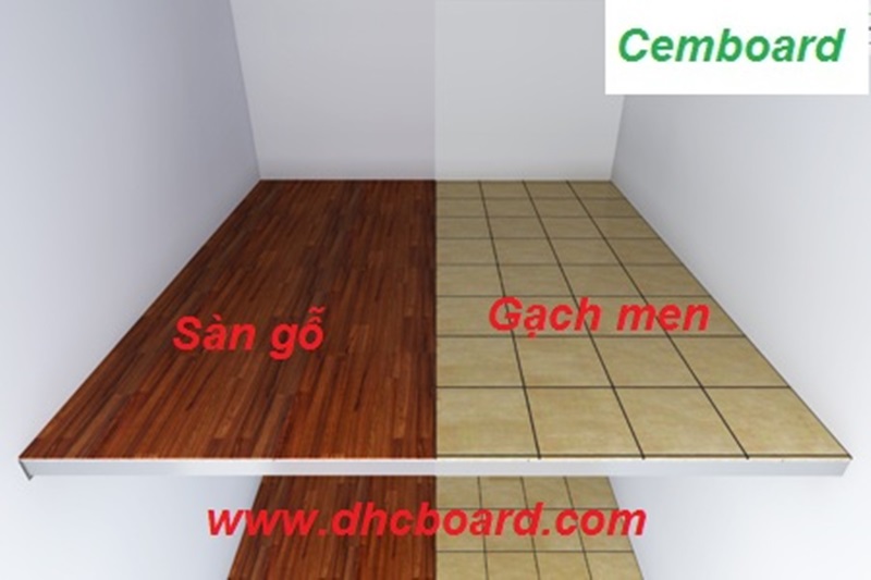 Có thể hoàn thiện bề mặt tấm bê tông nhẹ cemboard như sàn bê tông truyền thống như lát gạch men, làm sàn gỗ, sơn epoxy, trải thảm.